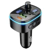 Auto FM transmiter bluetooth Hoco 2 x USB A + USB C (Type C) QC3.0 PD 20W E62 crni