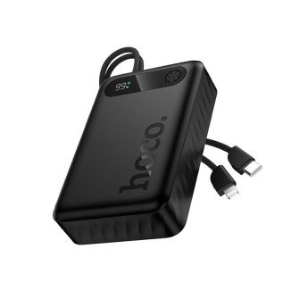 Powerbank Hoco 20000 mAh QC PD 2A 22,5W sa ugradjenim kablovima USB C (Type C) + Lightning J171A crni