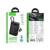 Powerbank Hoco 20000 mAh QC PD 2A 22,5W sa ugradjenim kablovima USB C (Type C) + Lightning J171A crni