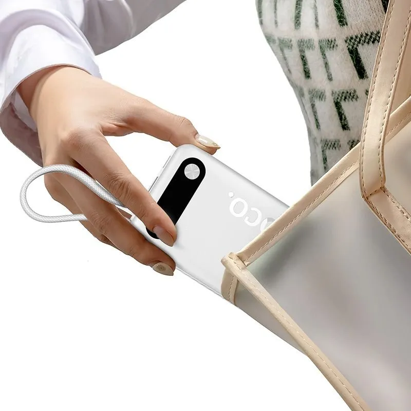 Powerbank Hoco 20000 mAh QC PD 2A 22,5W sa ugradjenim kablovima USB C (Type C) + Lightning J171A beli