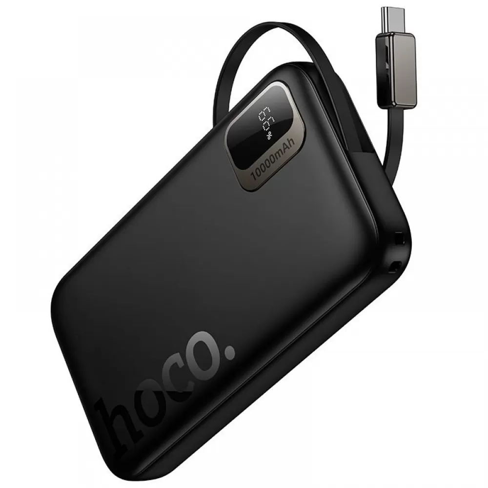 Powerbank Hoco 10000 mAh QC PD 20W sa uvijajucim USB C (Type C) kablom Q51 crni