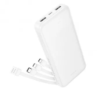 Powerbank Hoco 10000 mAh 2A sa cetiri ugradjena kabla USB A + USB C (Type C) + Lightning + Micro USB J163 beli