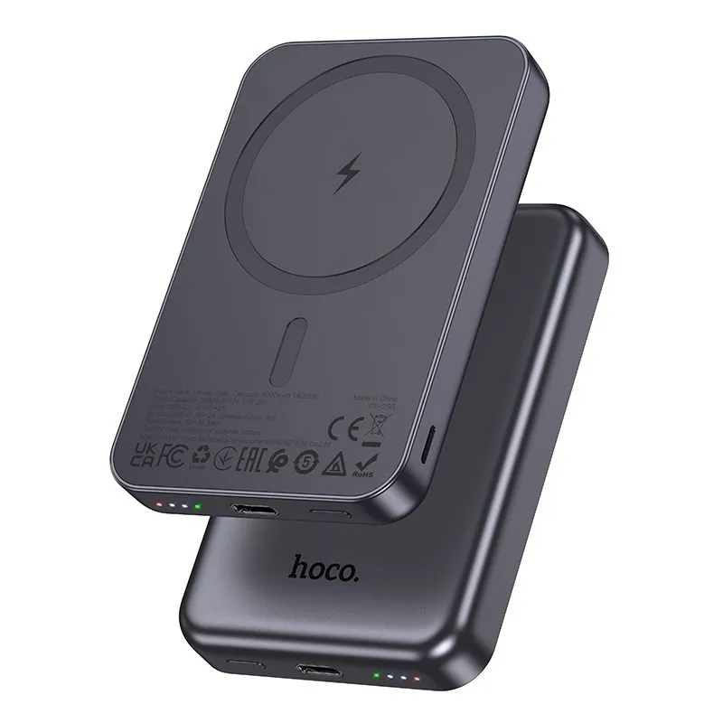 Powerbank kompatibilan sa MagSafe Hoco 5000 mAh 2A 5W J160 metalno sivi