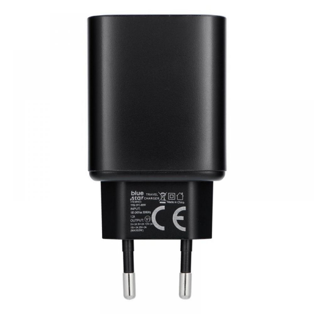 Kucni punjac Blue Star USB C (Type C) AVS za iPhone 17 Pro / Pro Max SFC2.0 3A 60W TFB-AVS-60W crni