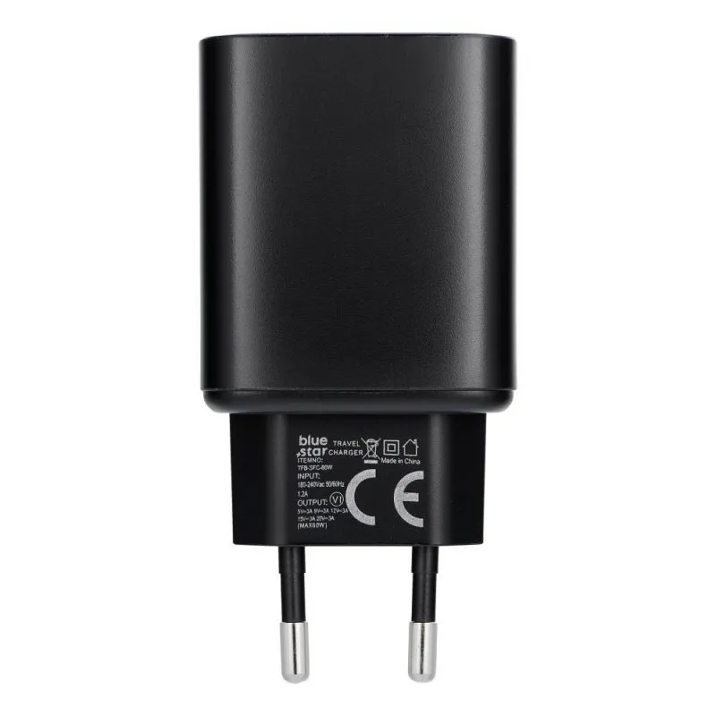 Kucni punjac Blue Star USB C (Type C) za iPhone 17 Pro / Pro Max SFC2.0 3A 60W TFB-SFC-60W crni
