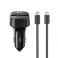 XO FM transmiter BCC17 Bluetooth MP3 auto punjac 30W crni + USB-C (Type C) - USB-C (Type C) kabl