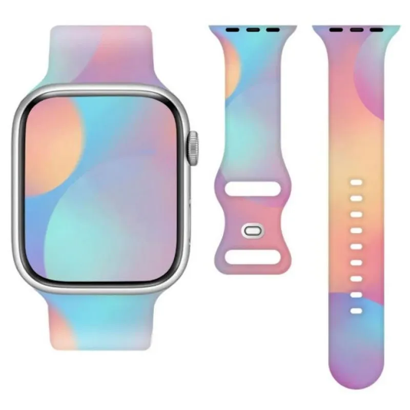 Silikonska narukvica za Apple Watch 38/40/41 mm (97+110) rainbow