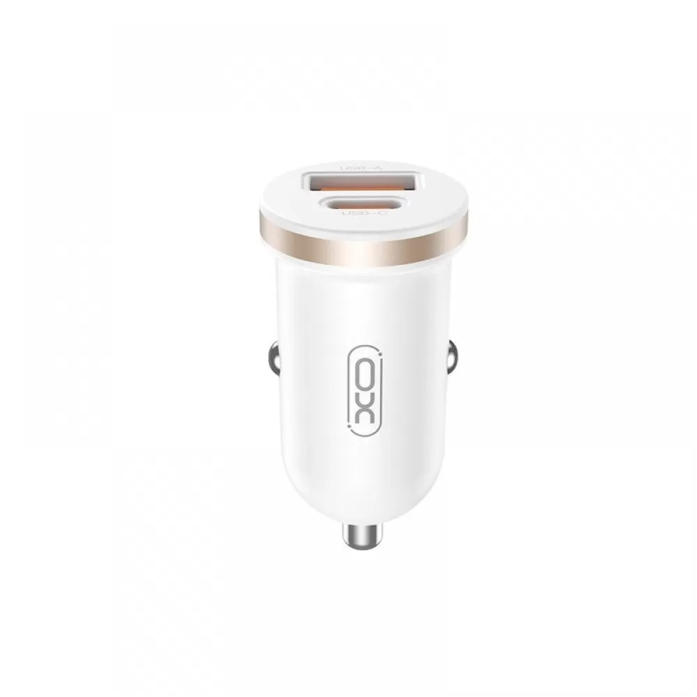 XO auto punjac CC56 PD 30W QC 1x USB 1x USB-C (Type C) beli
