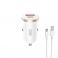 XO auto punjac CC56 PD 30W QC 1x USB 1x USB-C (Type C) beli + USB - USB-C (Type C) kabl