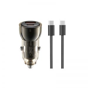XO auto punjac CC60 60W 1x USB 1x USB-C (Type C) crni + USB-C (Type C) - USB-C (Type C) kabl