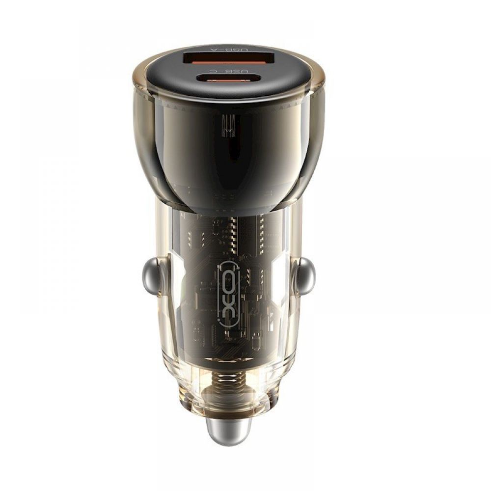 XO auto punjac CC60 60W 1x USB 1x USB-C (Type C) crni + USB-C (Type C) - USB-C (Type C) kabl