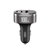 XO auto punjac CC61 PD QC 3.0 100W 1x USB 1x USB-C (Type C) 1x Lightning sivi