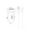 XO auto punjac CC69 PD 30W QC 1x USB 1x USB-C (Type C) beli + USB - USB-C (Type C) kabl