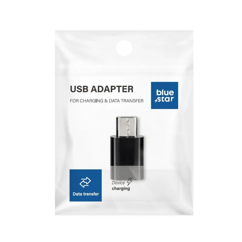 Adapter Type-C na Micro USB Blue Star crni