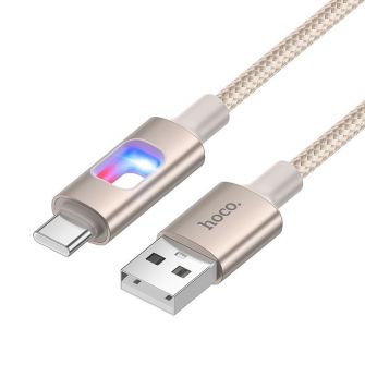 LED kabl USB-A na USB-C (Type C) Hoco 3A 1,2 m U144 beli
