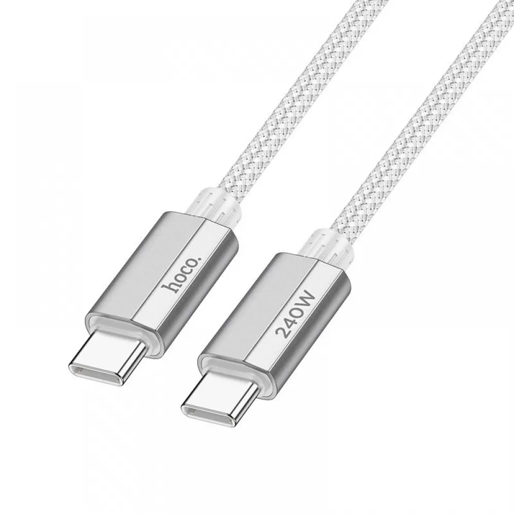 Kabl USB-C (Type C) na USB-C (Type C) Hoco QC3.0 PD 5A 240W 1,8 m U134 sivi