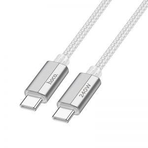 Kabl USB-C (Type C) na USB-C (Type C) Hoco QC3.0 PD 5A 240W 1,8 m U134 sivi