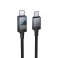 Kabl USB-C (Type C) na USB-C (Type C) Hoco 3A 60W sa displejom 1 m X118 crni