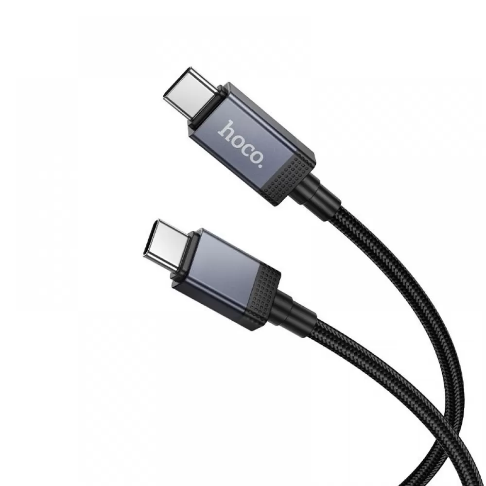 Kabl USB-C (Type C) na USB-C (Type C) Hoco 3A 60W sa displejom 1 m X118 crni