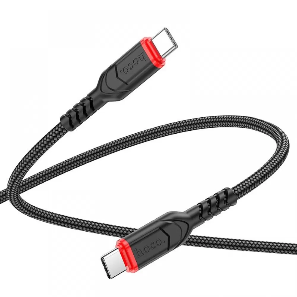 Kabl USB-C (Type C) na USB-C (Type C) Hoco 3A 60W 3 m X59 crni