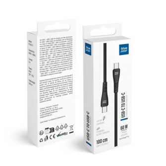 Kabl USB-C (Type C) na USB-C (Type C) Blue Star 3A 60W QC4.0 1 m PJ-DQ1-C crni