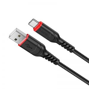 Kabl USB-A na USB-C (Type C) Hoco QC 3A 1 m X59 crni