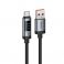 Data kabl sa digitalnim displejom USB-A na USB-C (Type C) Hoco PD 6A 100W 1,2 m U148 crni