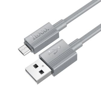 Kabl USB-A na Micro USB Hoco 2,4A 1 m X107 sivi