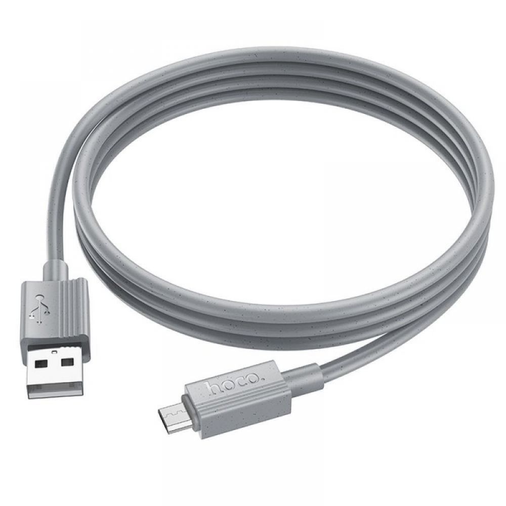 Kabl USB-A na Micro USB Hoco 2,4A 1 m X107 sivi