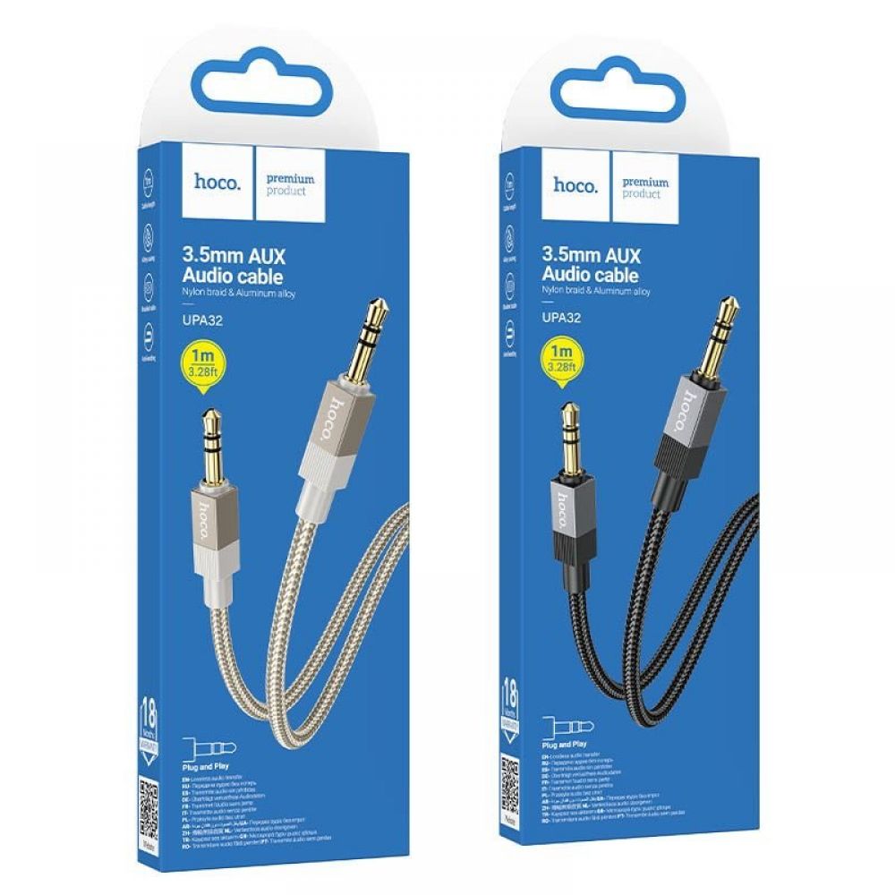 AUX kabl 3,5 mm (muski) na 3,5 mm (muski) Hoco 1 m UPA32 crni
