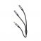 AUX kabl 2u1 3,5 mm (muski) na 2 x 3,5 mm (zenski) Hoco 0,25 m UPA21 metalno sivi