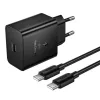 Kucni punjac Hoco USB-C (Type C) QC PD 45W + kabl USB-C (Type C) na USB-C (Type C) N77 crni