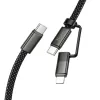 Ravni kabl USB-C (Type C) na USB-C (Type C) / Lightning 2u1 Hoco 3A 60W 1 m X125 crni