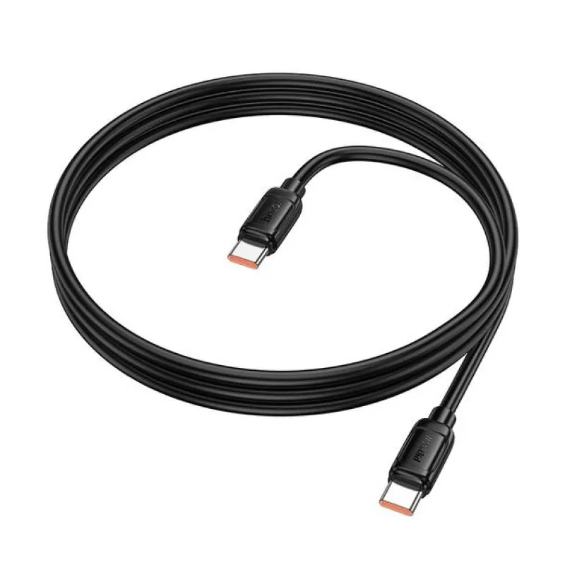 Kabl USB-C (Type C) na USB-C (Type C) Hoco PD 5A 240W 1 m X115 crni