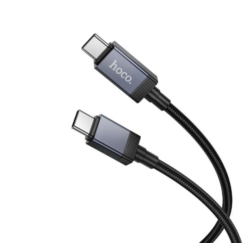 Kabl USB-C (Type C) na USB-C (Type C) Hoco 3A 60W sa displejom 1 m X118 crni
