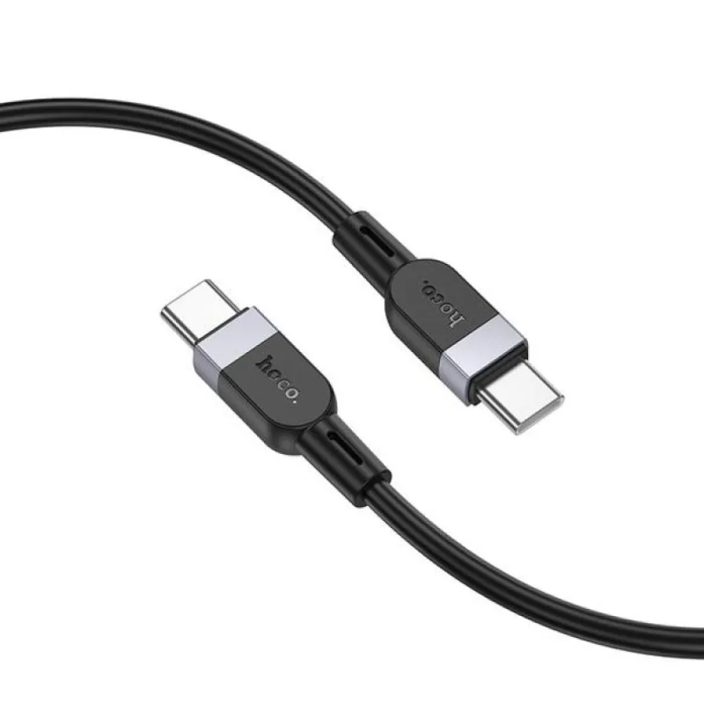 Silikonski kabl USB-C (Type C) na USB-C (Type C) Hoco 3A 60W 3 m X109 crni