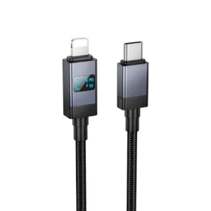 Kabl USB-C (Type C) na Lightning Hoco PD 27W sa displejom 1 m X118 crni