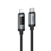 Data kabl sa digitalnim displejom USB-C (Type C) na Lightning Hoco PD 27W 1,2 m U148 crni