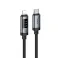 Data kabl sa digitalnim displejom USB-C (Type C) na Lightning Hoco PD 27W 1,2 m U148 crni