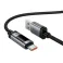 Data kabl sa digitalnim displejom USB-A na USB-C (Type C) Hoco PD 6A 100W 1,2 m U148 crni