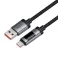 Data kabl sa digitalnim displejom USB-A na USB-C (Type C) Hoco PD 6A 100W 1,2 m U148 crni