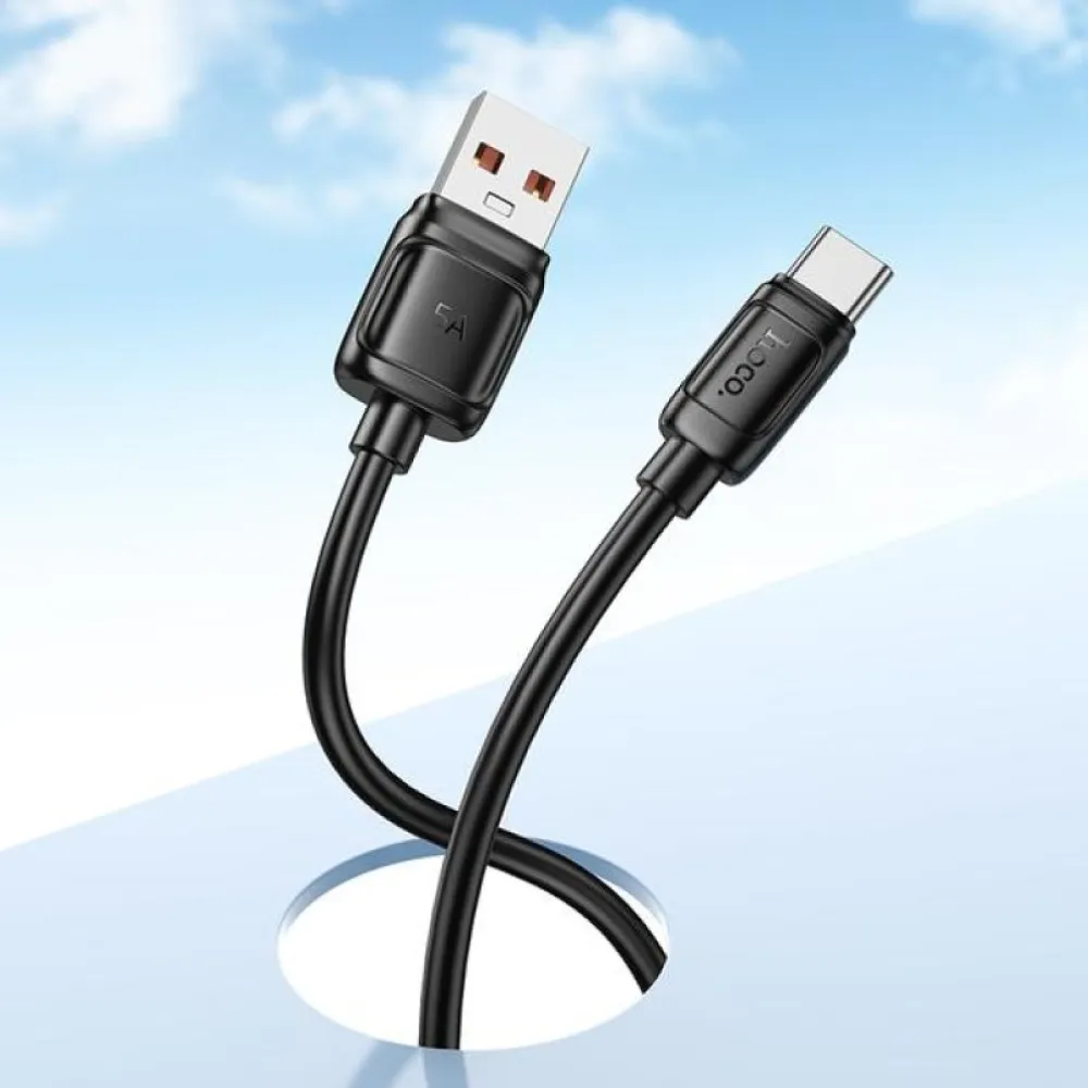 Kabl USB-A na USB-C (Type C) Hoco PD 5A 100W 1 m X115 crni
