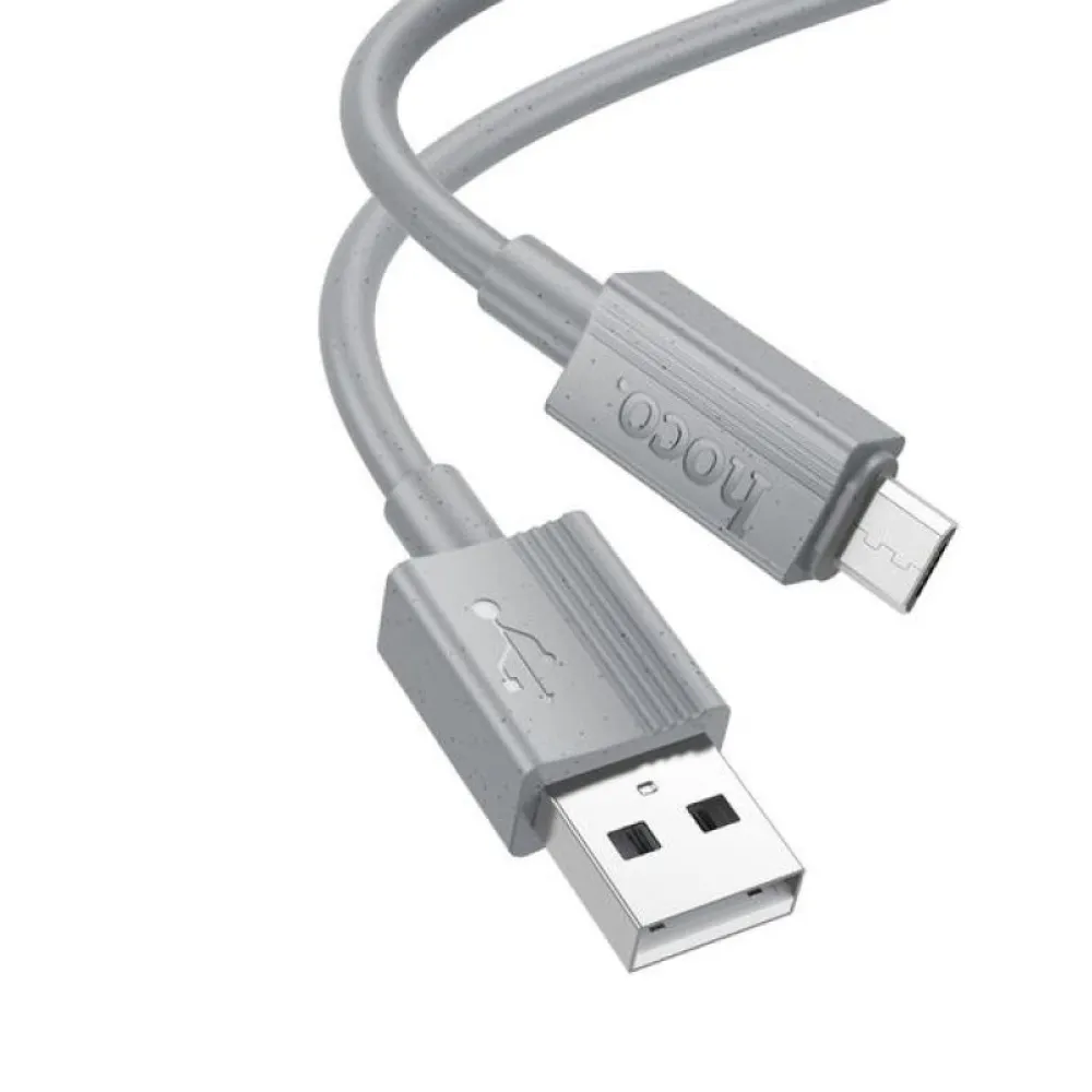 Kabl USB-A na Micro USB Hoco 2,4A 1 m X107 sivi