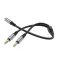 AUX kabl 3,5 mm (zenski) na 2 x 3,5 mm (muski) Hoco 0,25 m UPA21 metalno sivi