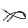 AUX kabl 2u1 3,5 mm (muski) na 2 x 3,5 mm (zenski) Hoco 0,25 m UPA21 metalno sivi