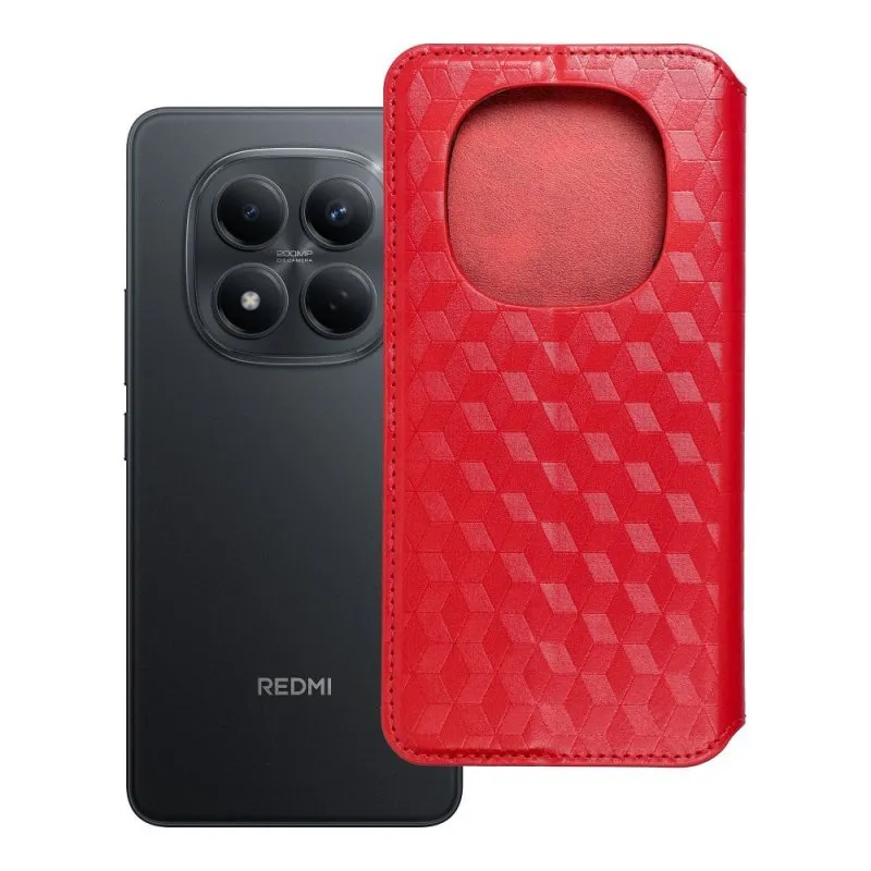 Futrola Flip CUBIC BOOK za Xiaomi Redmi Note 15 5G crvena