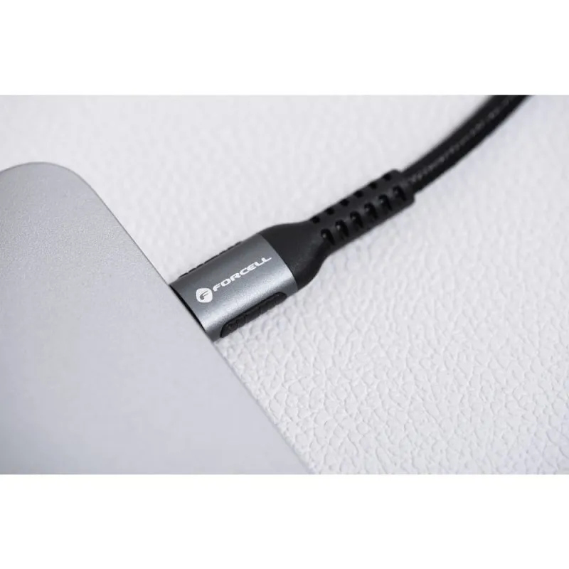 USB C na USB C kabl Forcell F-Energy QC4.0 PD 5A 240W Cafule 0,25 m C263 crni