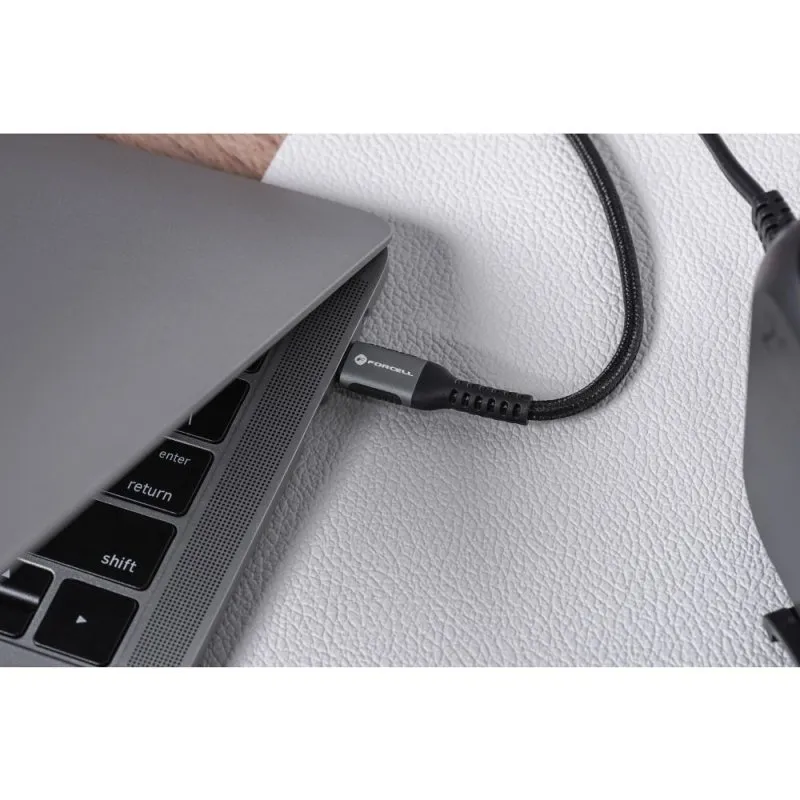 USB C na USB C kabl Forcell F-Energy QC4.0 PD 5A 240W Cafule 0,5 m C263 crni