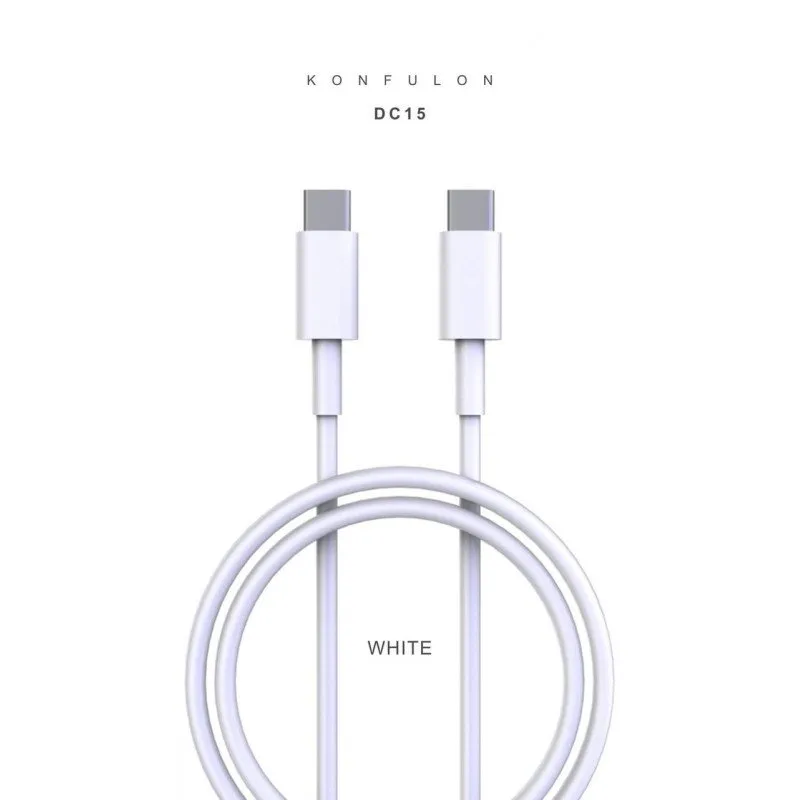 USB kabal KONFULON DC15 Type-C  na Type-C 1m 5A bela