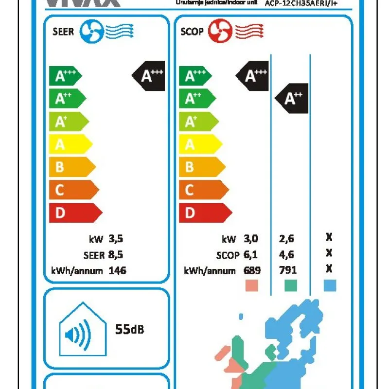 Klima uredjaj VIVAX ACP-12CH35AERI+ R32 inverter